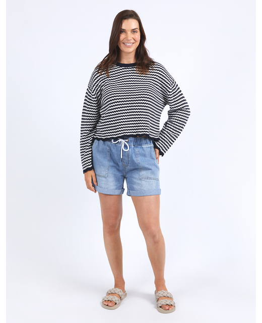 Elm Rosie Stripe Knit - Navy/White