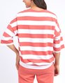 Elm Mazie Block Stripe Sweat - Watermelon Crush and White Stripe