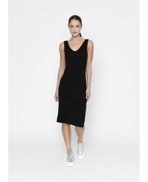 Reversible Rayon Slip Full Length - Black